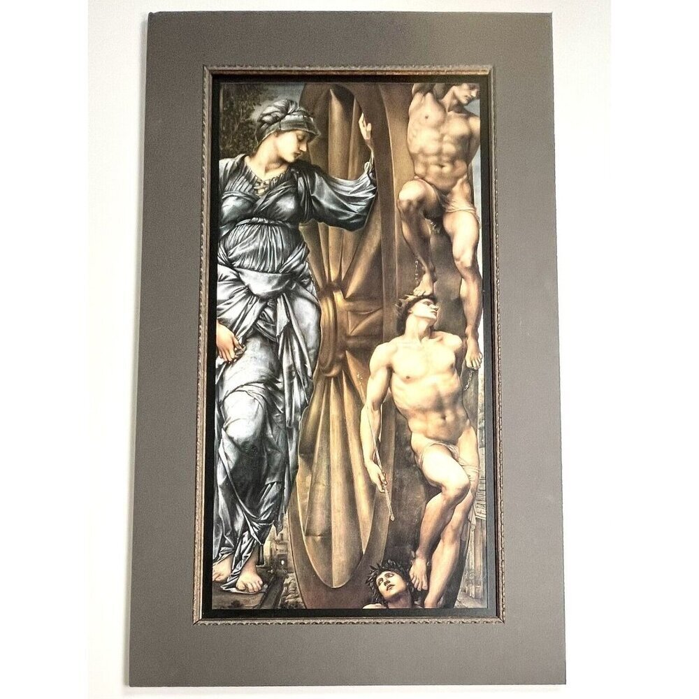 34.5"x20.75" Matted w/ Gold Fillet PRINT of The Wheel of Fortune by MICHELANGELO